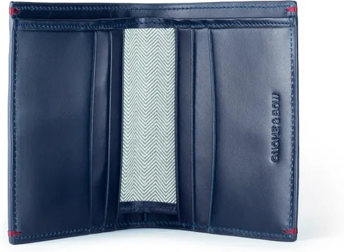 Vista 2 de Gnome & Bow - Cartera pequeña plegable con ranura para monedas Gulliver (cuero encerado RFID) (azul), Azul, Classic