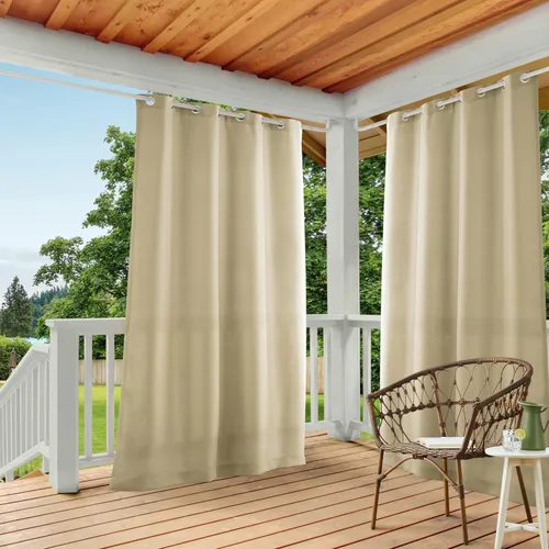 Vista 111 de TOWN & COUNTRY BASICS Cabana Cortinas Sólidas de Peso Pesado para Interiores y Exteriores, Opacidad de Filtrado de Luz con Parte Superior de Ojales