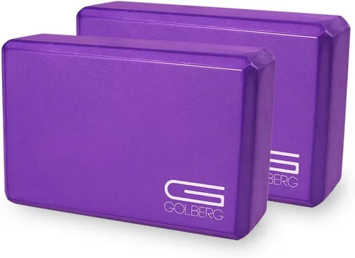 Vista 18 de Golberg - Bloque de espuma para yoga, para fitness, apoyo de alta intensidad y mejora la fuerza o flexibilidad, rosa/verde/verde oscuro, morado