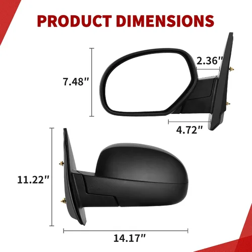 Vista 6 de YITAMOTOR Espejo lateral del lado del conductor izquierdo Compatible con Silverado Sierra 2500 3500 08-14, Silverado Sierra 1500 07-13, Espejo