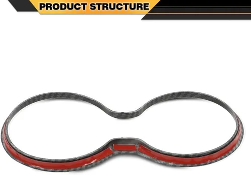 Vista 8 de CNNELL Cubierta del soporte de la taza del cambio de engranajes de fibra de carbono del bisel Compatible con Jeep Grand Cherokee 2011-2021