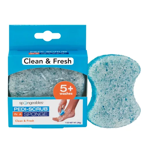 Vista 25 de Spongeables Pedi Scrub Foot Exfoliating 20+ Wash Sponge, aceite de argán, 2