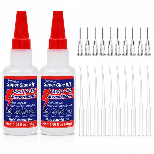 Vista 8 de Super Glue Kit, pegamento líquido CA de 1.06 fl oz con tapa antiobstrucción