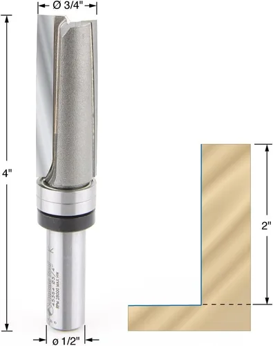 Vista 2 de Amana Tool - 45364 Plantilla de inmersión de cara de cizallamiento con punta de carburo 3/4 de diámetro x 2 "x 1/2 S