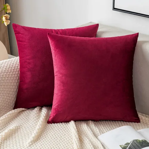 Vista 35 de EMEMA - Paquete de 2 fundas de almohada de terciopelo decorativas, fundas de cojín cuadradas suaves y sólidas para sofá, dormitorio, silla, Verde