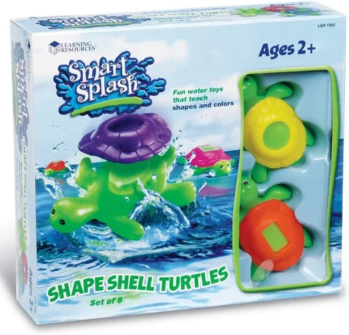 Vista 6 de Learning Resources Shape Shell Turtles, Learn Shapes, Juego de 8 juguetes de baño, a partir de 2 años