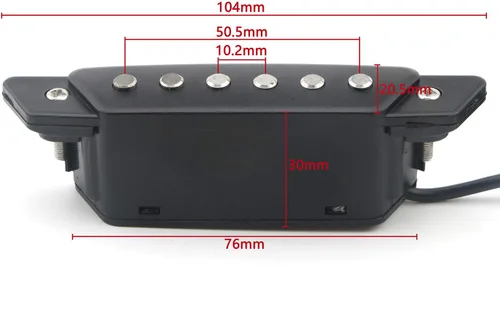 Vista 3 de 1pcs 6-String SH-85 Soundhole Pickup EQ Preamp Pickup con conector de alimentación activa para guitarra acústica folk, ukelele (negro arenado)