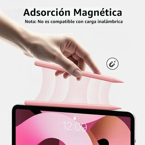 Vista 4 de Lápiz óptico para iPad 6-11ª generación 2X carga rápida, rechazo de palma Rosa