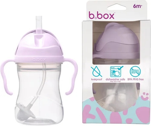 Vista 25 de b.box Vaso para beber con popote abatible, bebe desde cualquier ángulo, popote pesado, a prueba de derrames, a prueba de fugas y de fácil agarre