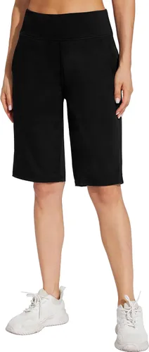Vista 2 de movvoche Pantalones cortos largos para mujer, 12 pulgadas, longitud a la rodilla, casual, para entrenamiento, atletismo, natación, bermudas