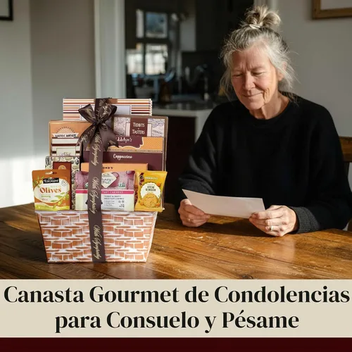 Vista 2 de Broadway Basketeers Condolences - Cesta de regalo gourmet, canastas de regalo de comida Kosher para la entrega, caja de paquete de cuidado perfecto