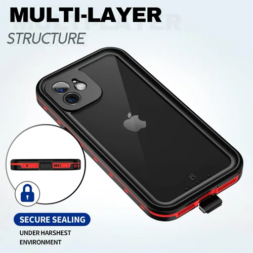 Vista 8 de BEASTEK TRE - Funda impermeable para Apple iPhone 12, a prueba de golpes, con certificación IP68, con protector de pantalla integrado, funda