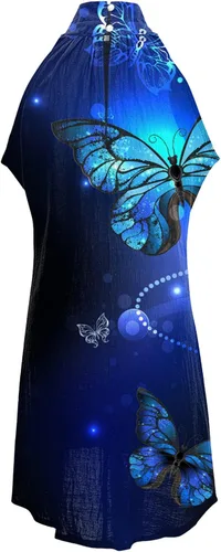 Vista 3 de Women's Summer Dresses Fashion Casual Halter Neck Sleeveless Print Temperament Beach Dress Resort Wear 2023, S-2XL