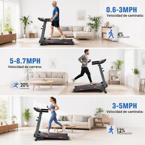 Vista 8 de Treadmill for Home with 20% Auto Incline, Walking Pad with Handle Bar
