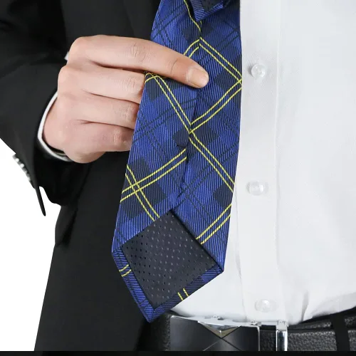 Vista 4 de WeiShang Corbata de seda clásica para hombre jacquard tejida