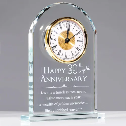 Vista 15 de YWHL Reloj de aniversario de 10 años para ella, regalo de recuerdo de cristal para el 10º aniversario de boda, regalo para pareja