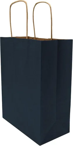 Vista 7 de Prime Line Packaging Bolsas de regalo de papel, bolsas de regalo azul marino, pequeñas con asas, bolsas de compras para negocios, golosinas