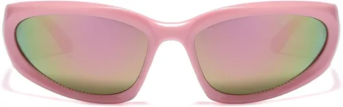 Vista 5 de LASPOR Gafas de sol deportivas envolventes para mujeres y hombres, lentes deportivos Y2K