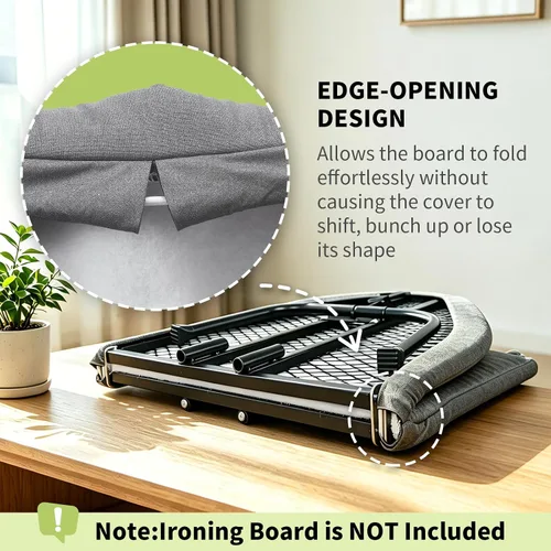 Vista 4 de Seiritex Funda para tabla de planchar de 12 x 32 pulgadas, se adapta a la tabla de planchar reflectante al calor, acolchado grueso con bordes