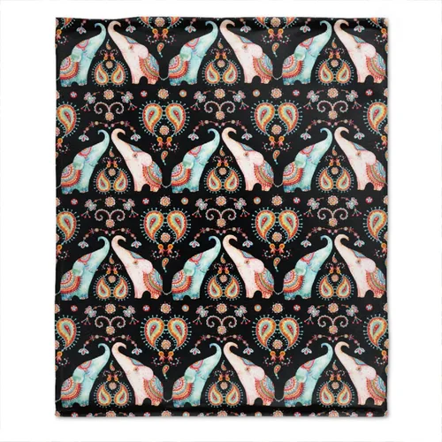 Vista 24 de Bonita manta de franela de elefante, ultra suave y acogedora, manta de forro polar ligera y mullida, manta de felpa cálida para sofá, cama, 30 x 40