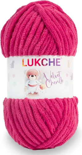 Vista 33 de Hilado de chenilla de terciopelo para amigurumi y punto de crochet súper voluminoso 100 gr (69,0 m) (Grosor del hilo 8 mm) (Verde espárrago) 1