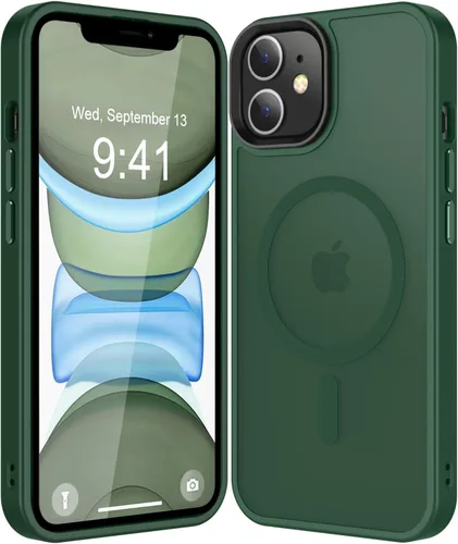 Vista 35 de Fuerte magnético para iPhone 11, compatible con Magsafe, [resistente a caídas de 13 pies] Funda trasera translúcida mate con sensación de piel