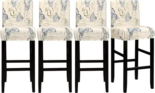 Vista 10 de Lellen Juego de 2 fundas para taburetes de bar, fundas jacquard para taburetes de bar, fundas deslizables elásticas para taburetes de bar