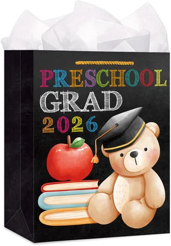 Vista 10 de WaaHome Bolsa de regalo de graduación de jardín de infantes para niños y niñas 2026-11.5 pulgadas, bolsas de regalo de graduación de jardín