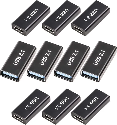 Vista 7 de Adaptador USB hembra a C hembra, conector adaptador USB 3.1 a C, conector adaptador USB 3.1 a C, conector de extensión USB bidireccional de alta
