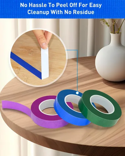 Vista 6 de 3 rollos de cinta adhesiva de color, tubería de agua multiusos impermeable, codificación de colores, cinta multifuncional para manualidades y arte