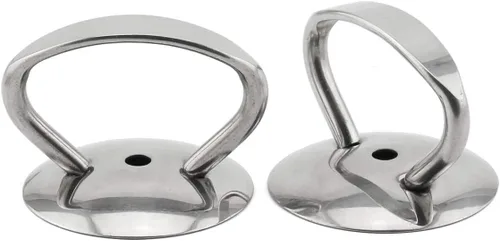Vista 2 de Paquete de 2 manijas universales para tapa de olla, mango de repuesto de acero inoxidable para tapa de olla con tornillos de montaje de tres