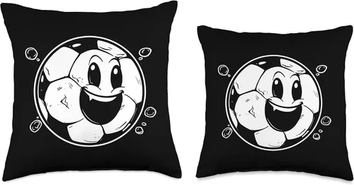 Vista 3 de Soccer Ball Cartoon Look Football Throw Pillow