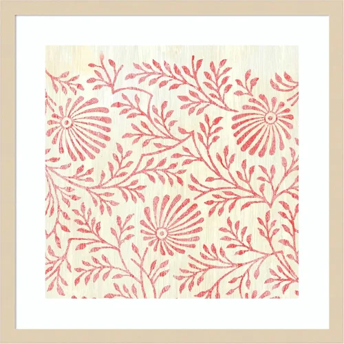 Vista 11 de Amanti Art Lienzo decorativo para pared enmarcado de 24 x 24 pulgadas, patrones desgastados en rojo VII por June Erica Vess, arte de pared