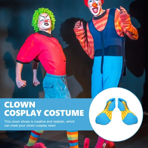 Vista 2 de liyang Zapatos de payaso para adultos, hombres y mujeres, accesorios de disfraz divertidos, zapatos de cabeza redonda, accesorios de graduación