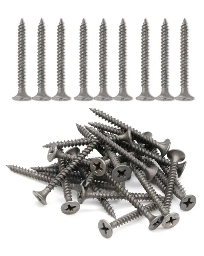 Vista 12 de Tornillos Phillips de cabeza plana #6x1 para paneles de yeso de rosca fina, tornillo de madera de punta afilada, acero al carbono 1022A, fosfato gris