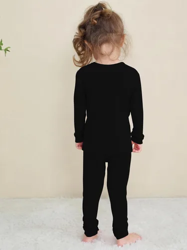 Vista 41 de GUISBY Conjunto de pijama de rayón de bambú para niños y niñas, ajuste cómodo, para uso diario, conjunto de pijama de 2 piezas