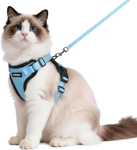 Vista 12 de rabbitgoo Cat Harness and Leash Set, Escape Proof Vest, XXS, Berry Pounce Soft Breathable Mesh, No-choke Adjustable Fit, Snap Buckles, Sturdy