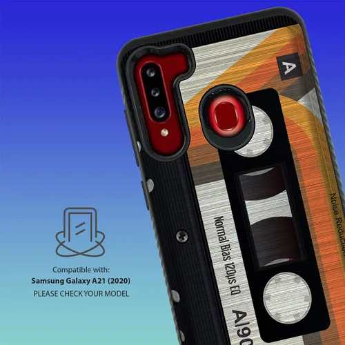 Vista 2 de CasesOnDeck - Funda de agarre compatible con Samsung Galaxy A21 y A21 [blindaje cepillado] Funda delgada y resistente, color negro mate