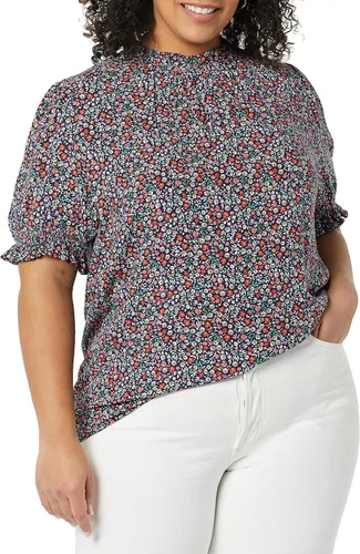 Vista 3 de Tienda Essentials Camisa de sarga fluida para mujer con detalle de bata de manga corta