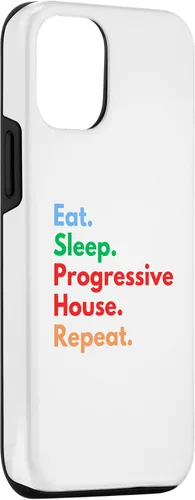Vista 3 de iPhone 15 Eat Sleep Progressive House Repeat for House Music Lovers Case