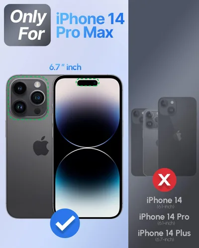 Vista 2 de Silverback Funda para iPhone 14 Pro Max con funda para cámara, compatible con MagSafe, con soporte integrado, funda magnética translúcida mate a