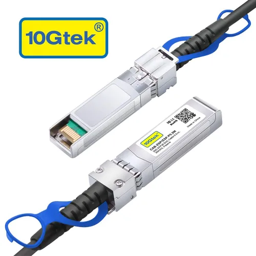 Vista 2 de 10Gtek 25G SFP28 SFP+ DAC Cable para Cisco SFP-H25GB-CU0.3M, 0.3m/1ft Negro
