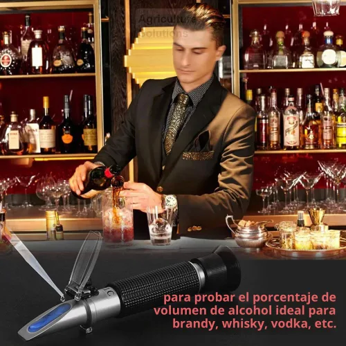 Vista 5 de Agriculture Solutions Refractómetro de Alcohol para Medición de Porcentaje de Volumen de Alcohol Espirituoso con Compensación Automática