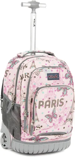 Vista 24 de Tilami Mochila con ruedas para niños de 18 pulgadas, mochila para computadora portátil, bicicleta
