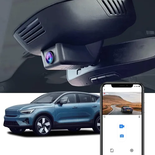 Vista 8 de Fitcamx La cámara de tablero delantera 2K y trasera 1080P se adapta para Volvo C40 Recharge EC40 2022-2025, estilo OEM, video HD dual, grabación