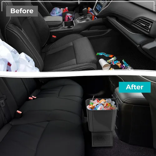 Vista 7 de Papelera de basura para coche (de plástico, extra grande, 1 galón, 4 litros), XL, Negro