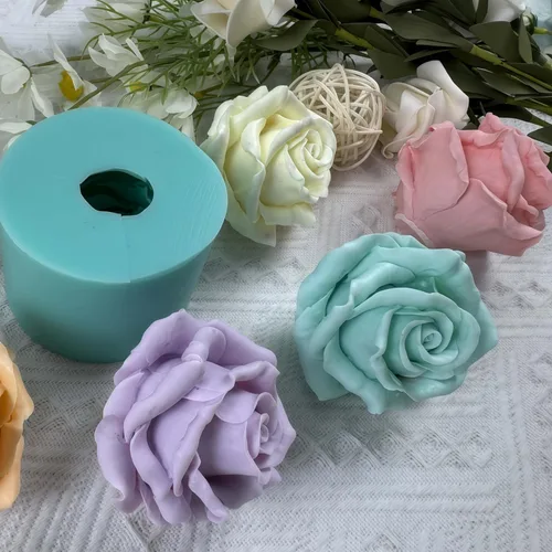 Vista 4 de Molde de silicona de flor de rosa 3D, moldes de flores epoxi, decoración de manualidades, molde de cera de vela, molde de silicona para pastel