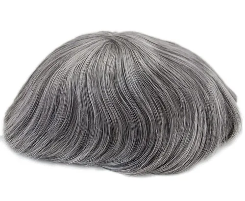Vista 14 de Toupee para hombres, sistema de cabello gris al 20%, línea capilar invisible, color negro natural, sistema de unidad de cabello 1B20