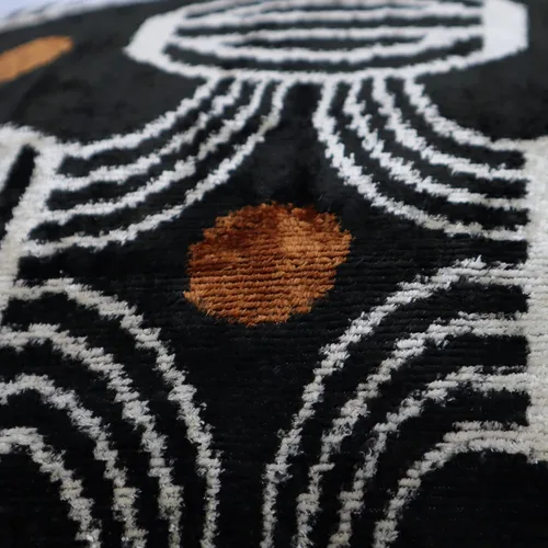 Vista 5 de CANVELLO -Exquisita almohada de plumón/cojín: almohadas de plumas elegancia y arte Almohadas icónicas con diseño Ikat Seda de terciopelo suave
