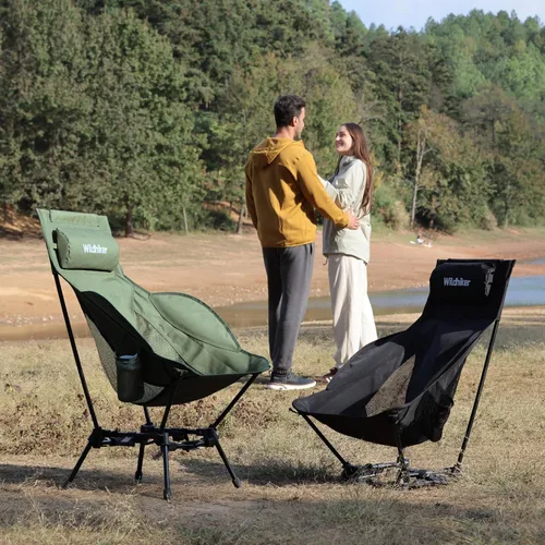 Vista 2 de Wildhiker HuggleMode - Silla plegable de camping con respaldo alto, 2